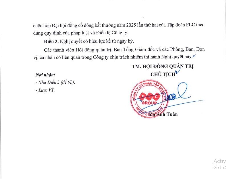 FLC sắp họp bất thường vào ngày 11/11 tới đây
