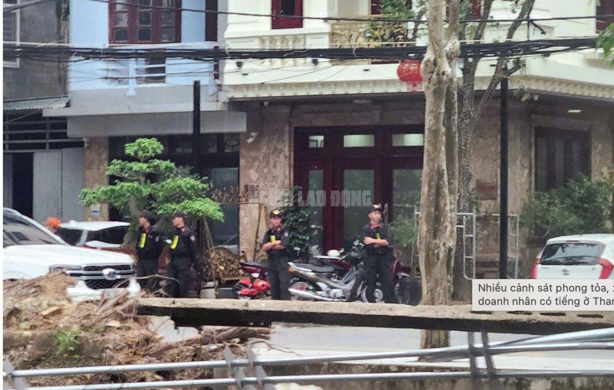 Nhiều cảnh sát phong tỏa, xuất hiện tại nhà 1 doanh nhân có tiếng ở Thanh Hóa