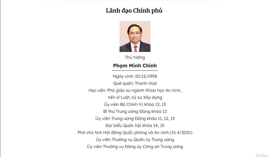 Thành viên Chính phủ nhiệm kỳ 2021-2026 sau kiện toàn