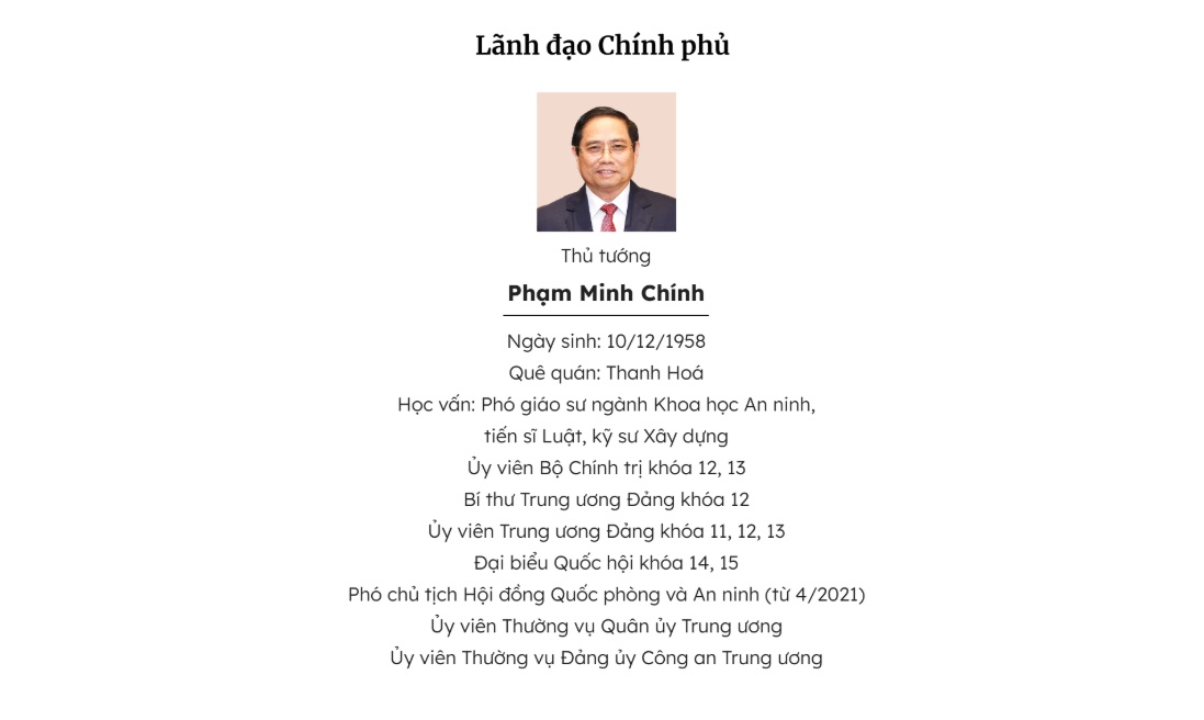 27 thành viên Chính phủ nhiệm kỳ 2021-2026