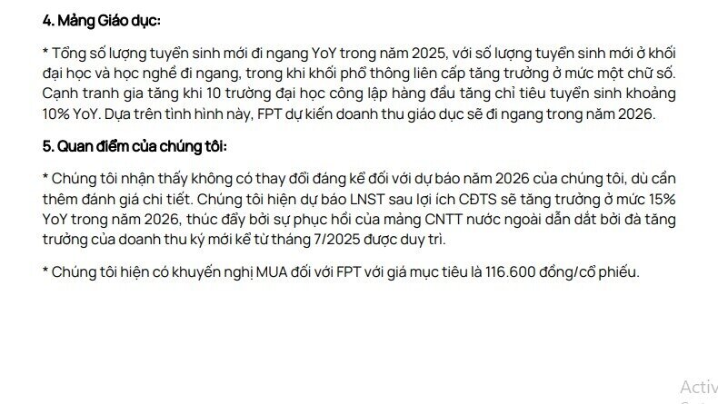 Vietcap: Doanh thu ký mới mảng CNTT nước ngoài của FPT tiếp tục phục hồi