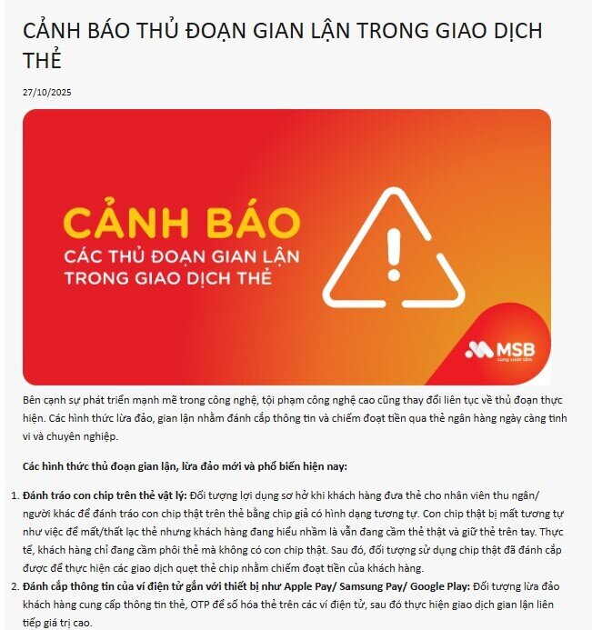 Cảnh báo chiêu lừa đảo mới khiến nhiều người mất tiền dù vẫn cầm thẻ trên tay