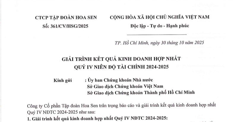 Lợi nhuận sau thuế niên độ 2024 - 2025 của Hoa Sen đạt 732 tỷ đồng