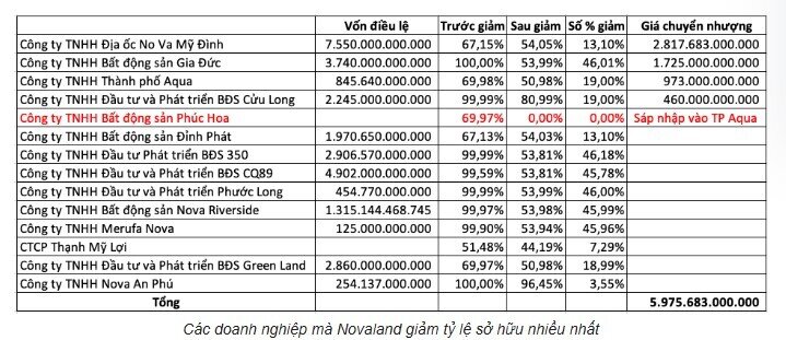 NVL thoái vốn loạt công ty con