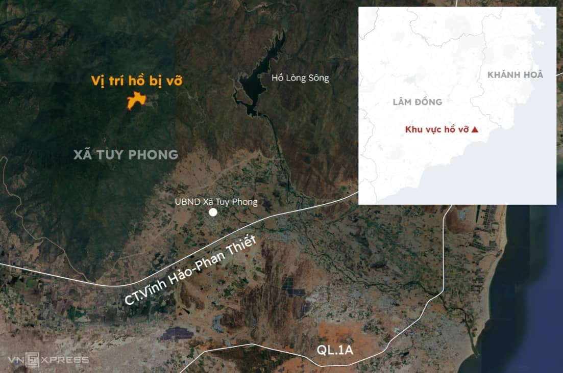 Chủ hồ nước bị vỡ trên núi: 'Sự cố do thiên tai'