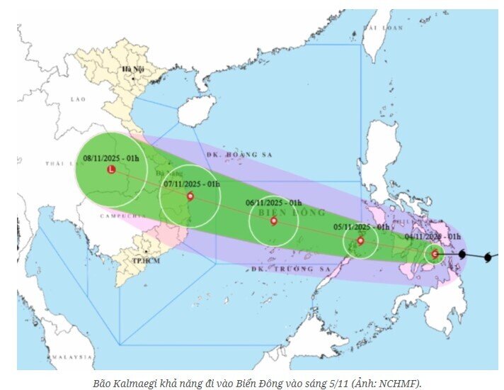 Bão số 13 Kalmaegi tiến vào Biển Đông, gió giật trên cấp 17