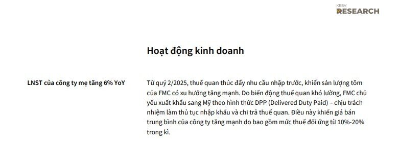 Triển vọng lạc quan tại thị trường Mỹ, một cổ phiếu thủy sản được khuyến nghị mua, tiềm năng tăng 26%