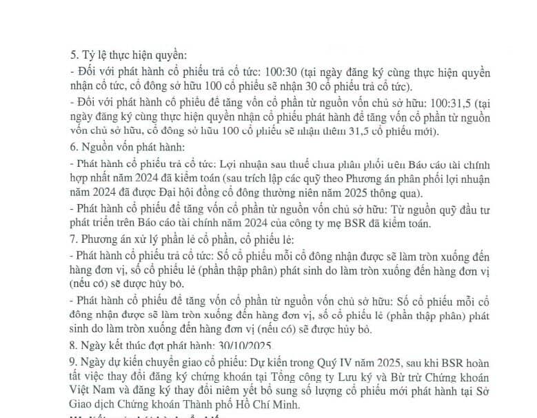 Lọc hóa dầu Bình Sơn tăng vốn điều lệ vượt 50.000 tỷ đồng sau phát hành cổ phiếu