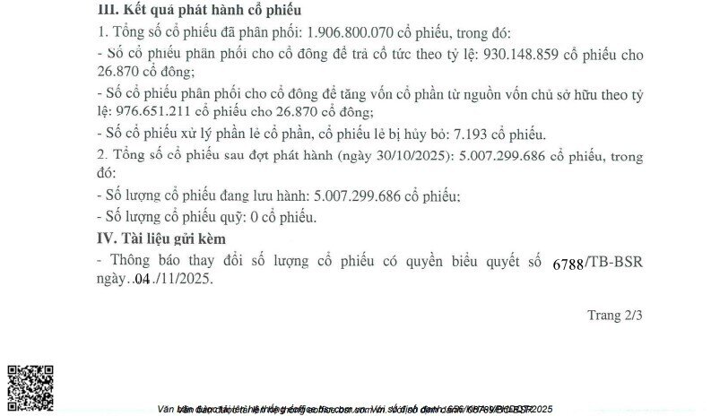 Lọc hóa dầu Bình Sơn tăng vốn điều lệ vượt 50.000 tỷ đồng sau phát hành cổ phiếu