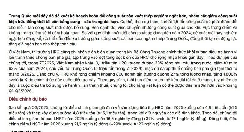 CTCK dự báo Hòa Phát lãi 4.700 tỷ đồng trong quý 4/2025, tăng gần 50%