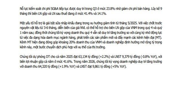 Một cổ phiếu sữa được khuyến nghị mua với tỷ suất sinh lời hơn 23%