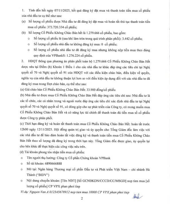 Một cá nhân mua 1,2 triệu cổ phiếu IPO còn lại của VPBankS