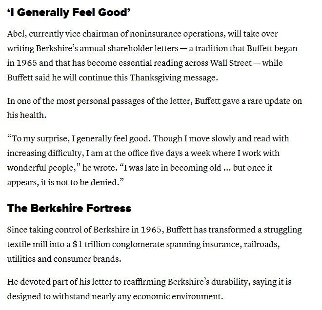 Lá thư chia tay của huyền thoại Warren Buffett