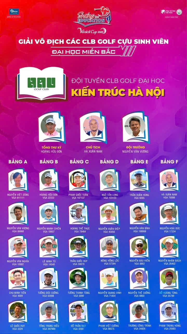 12 đội tuyển sẵn sàng tranh tài tại Giải VĐ các CLB Golf Cựu sinh viên Đại học miền Bắc 2025