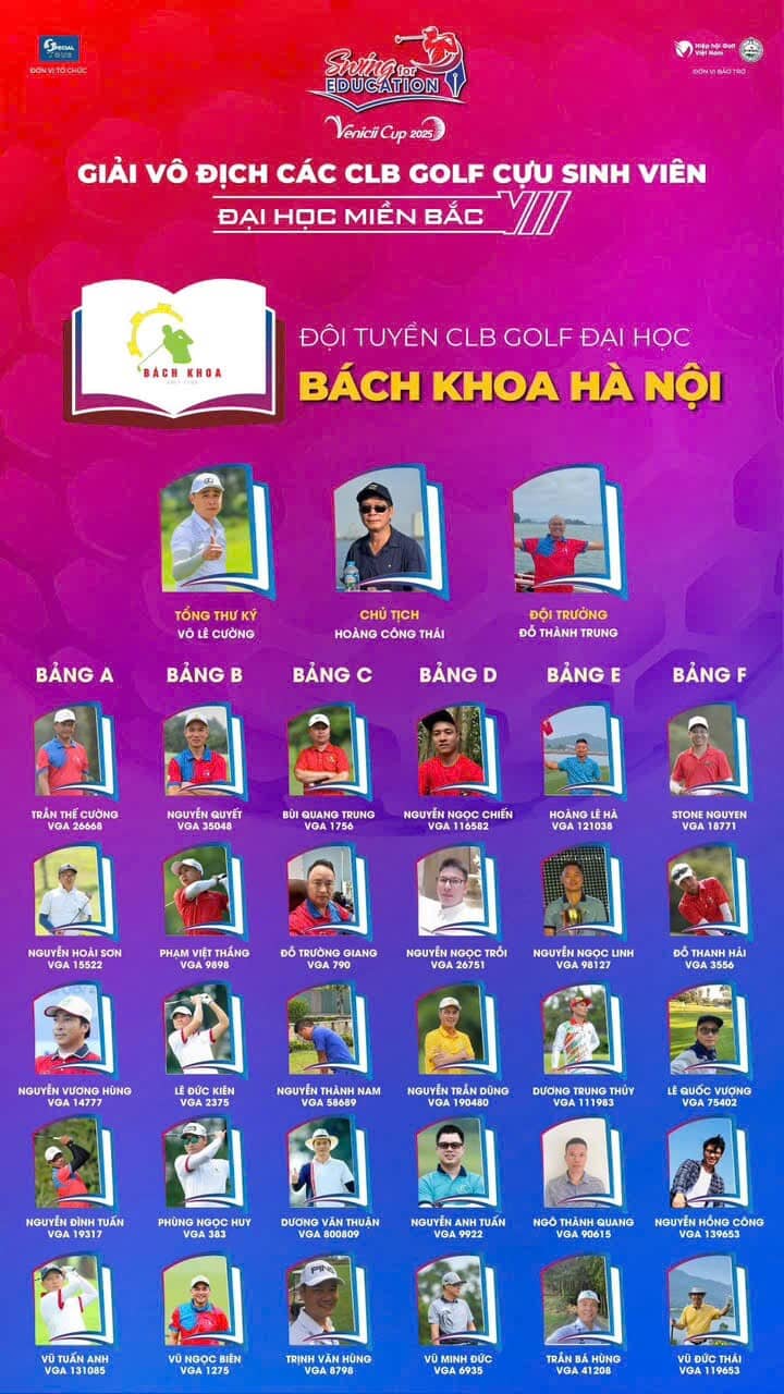 12 đội tuyển sẵn sàng tranh tài tại Giải VĐ các CLB Golf Cựu sinh viên Đại học miền Bắc 2025