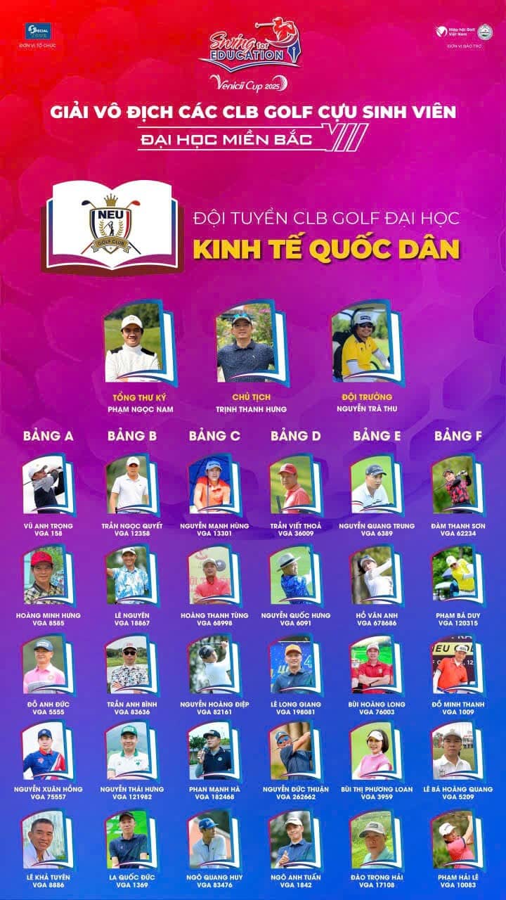 12 đội tuyển sẵn sàng tranh tài tại Giải VĐ các CLB Golf Cựu sinh viên Đại học miền Bắc 2025