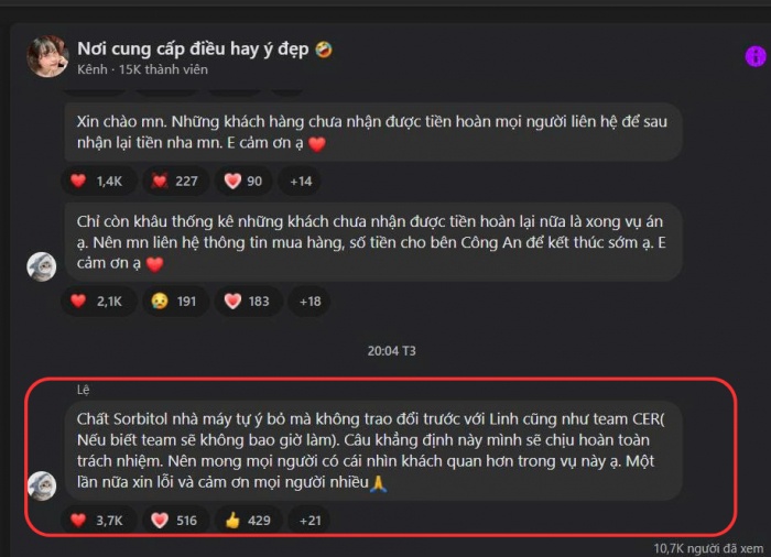 Chị gái Quang Linh Vlogs bất ngờ lên tiếng về chất tạo ngọt trong kẹo Kera trước ngày xét xử