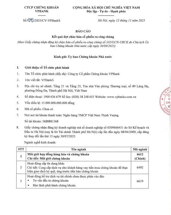 VPBankS hoàn tất thương vụ IPO kỷ lục, sẵn sàng lên sàn HoSE trong tháng 12/2025