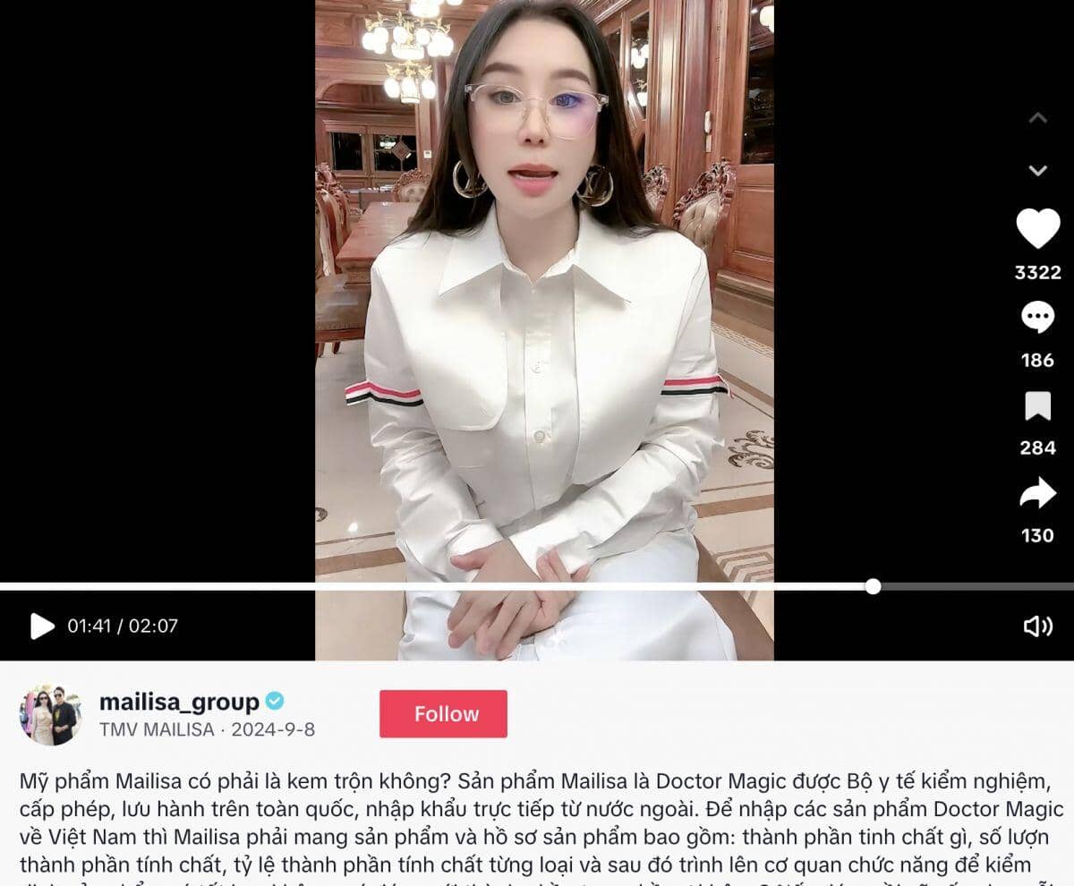 Giá vài triệu đồng, Mailisa nhiều lần khẳng định sản phẩm không phải “kem trộn”