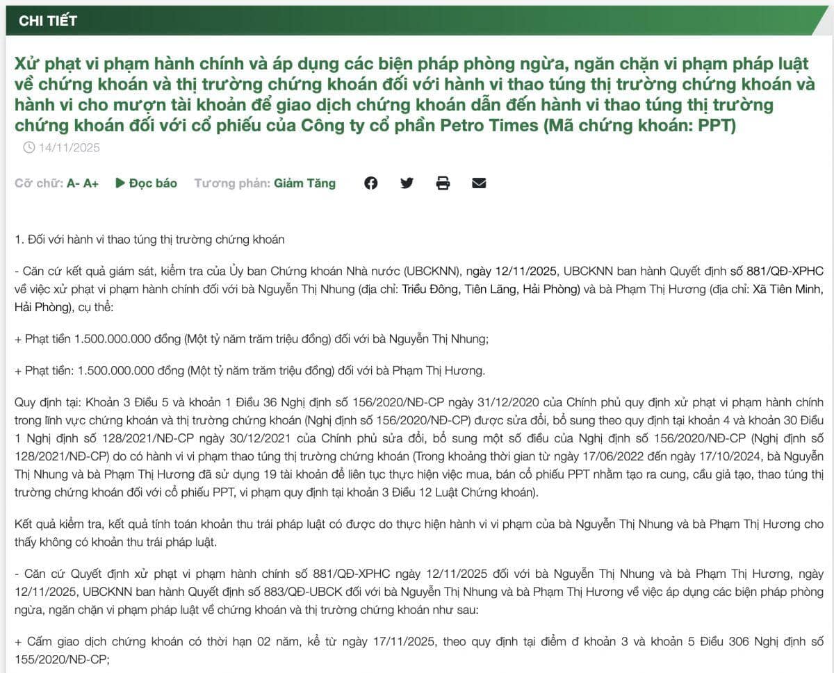 2 cá nhân dùng 19 tài khoản thao túng giá cổ phiếu trong hơn 2 năm kể từ ngày lên sàn