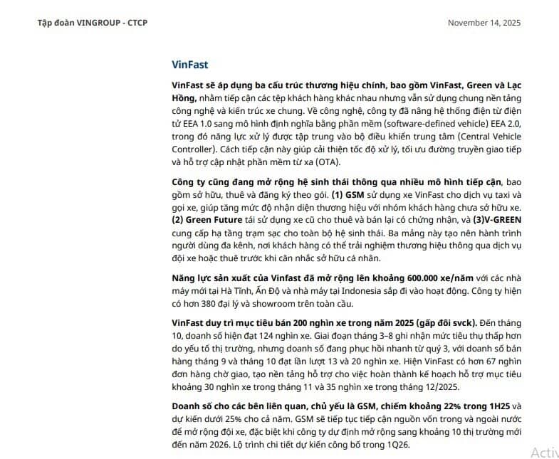 Vingroup (VIC) công bố chiến lược tăng trưởng 5 năm: VinFast và Vinhomes làm 'bệ phóng', tái khẳng định hòa vốn mảng xe điện