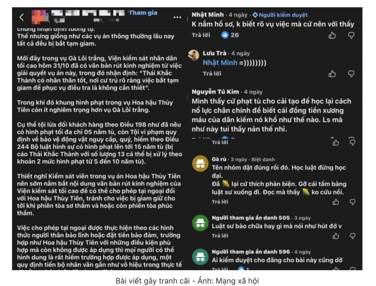 Trước phiên tòa "Chị Em Rọt", xuất hiện bài viết "hoa hậu Thùy Tiên nên được tại ngoại"