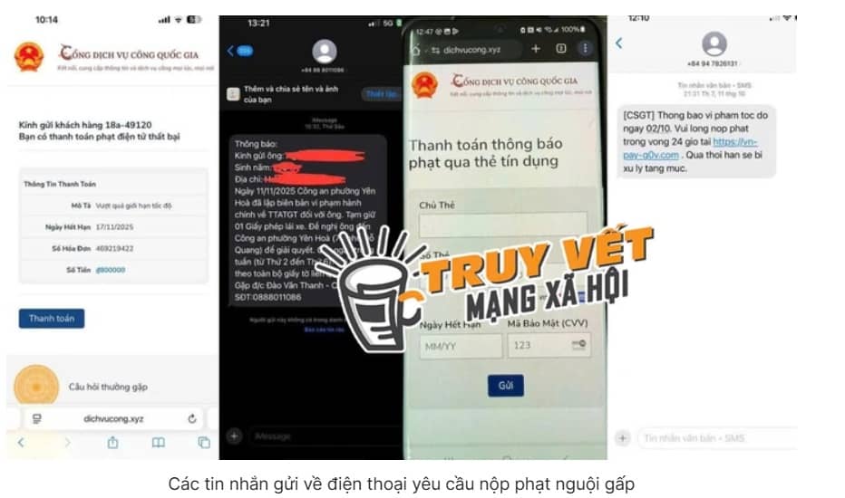 Cộng đồng mạng xôn xao tin nhắn phạt nguội nộp gấp của CSGT