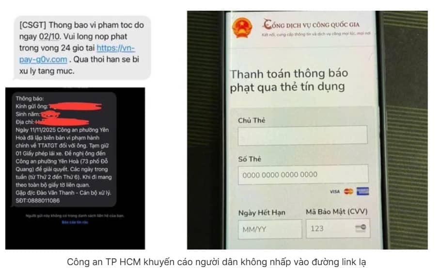 Cộng đồng mạng xôn xao tin nhắn phạt nguội nộp gấp của CSGT