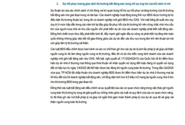 Hưởng lợi từ loạt dự án sắp mở bán, một cổ phiếu BĐS được khuyến nghị mua, kỳ vọng tăng 24%