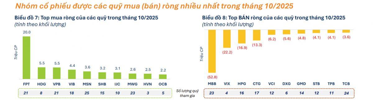 Quỹ ETF rút ròng mạnh tháng 10: Ngân hàng bị xả, FPT, MSN hút dòng tiền