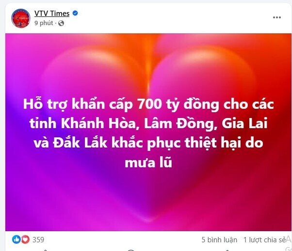 Hỗ trợ khẩn cấp 700 tỷ đồng cho các tỉnh Khánh Hòa, Lâm Đồng, Gia Lai và Đắk Lắk khắc phục thiệt hại do mưa lũ