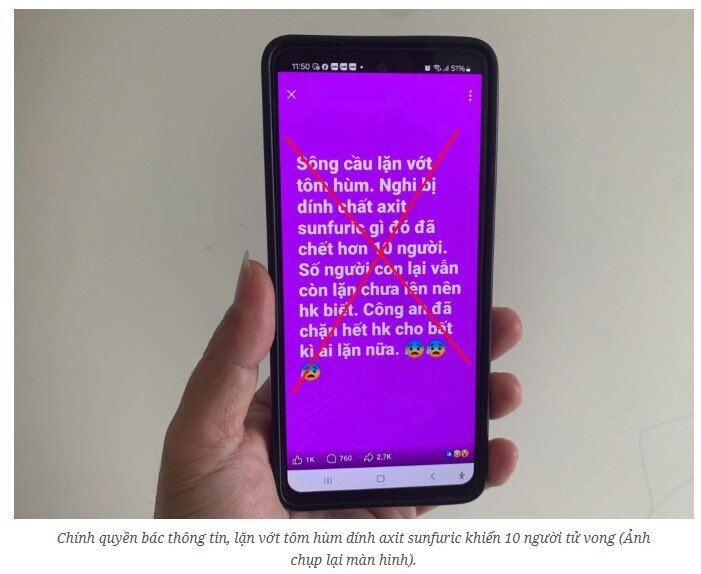 Thông tin lặn vớt tôm hùm dính axit sunfuric khiến 10 người tử vong là không chính xác