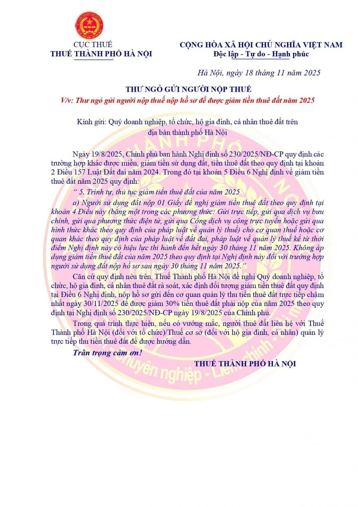Đừng bỏ lỡ: Hạn cuối nhận ưu đãi 30% thuê đất năm 2025