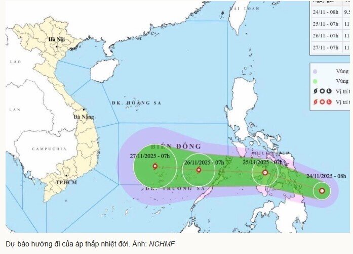 Áp thấp nhiệt đới xuất hiện gần Biển Đông