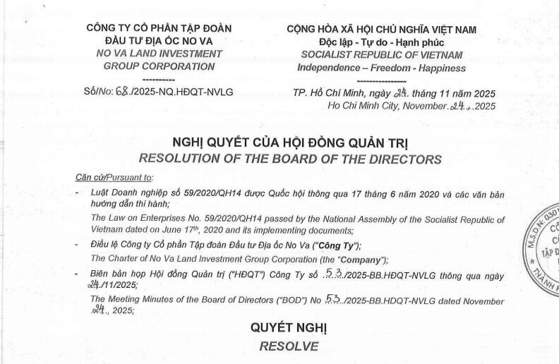 Novaland (NVL) muốn bán toàn bộ một công ty con vốn hơn 5.400 tỷ đồng