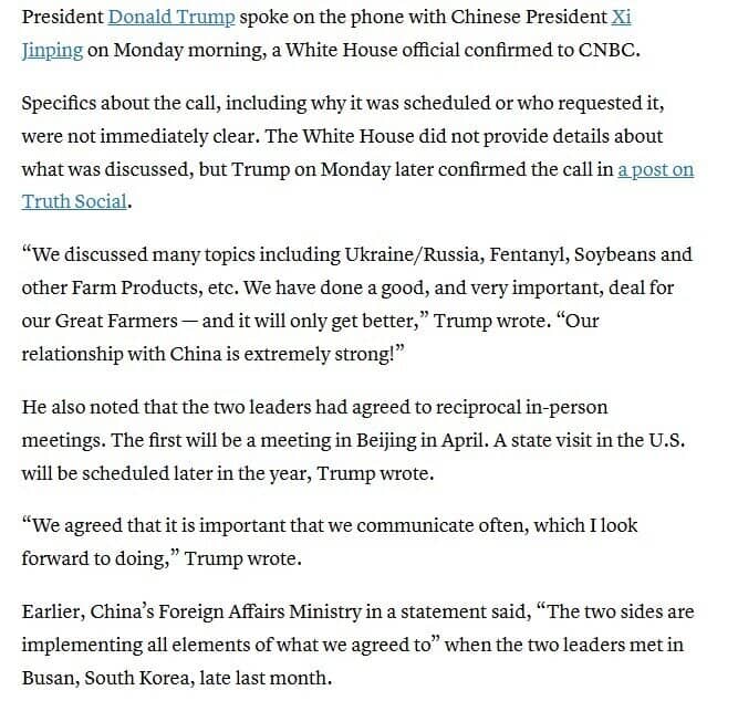 Ông Trump và ông Tập bất ngờ điện đàm