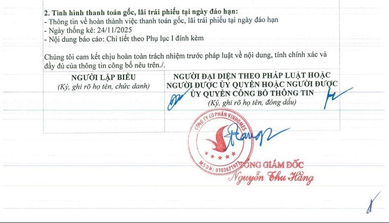 Vinhomes tất toán lô trái phiếu 2.000 tỷ đồng