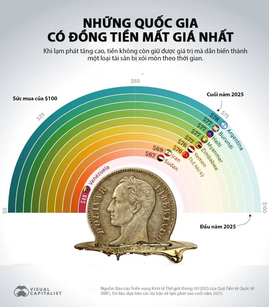 Đồng tiền nào mất giá trị mạnh nhất năm 2025?