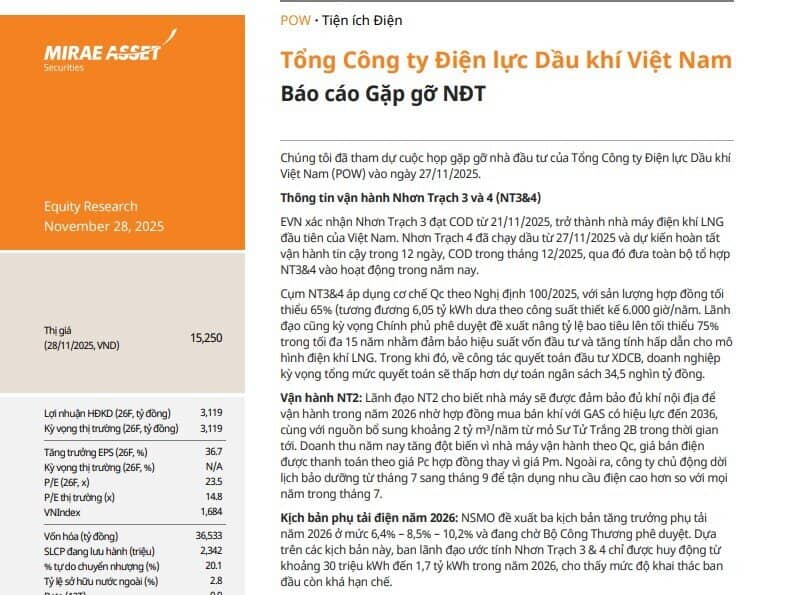 PV Power có thể đạt hơn 3.000 tỷ đồng lợi nhuận năm 2026 nhờ dự án LNG 1,4 tỷ USD