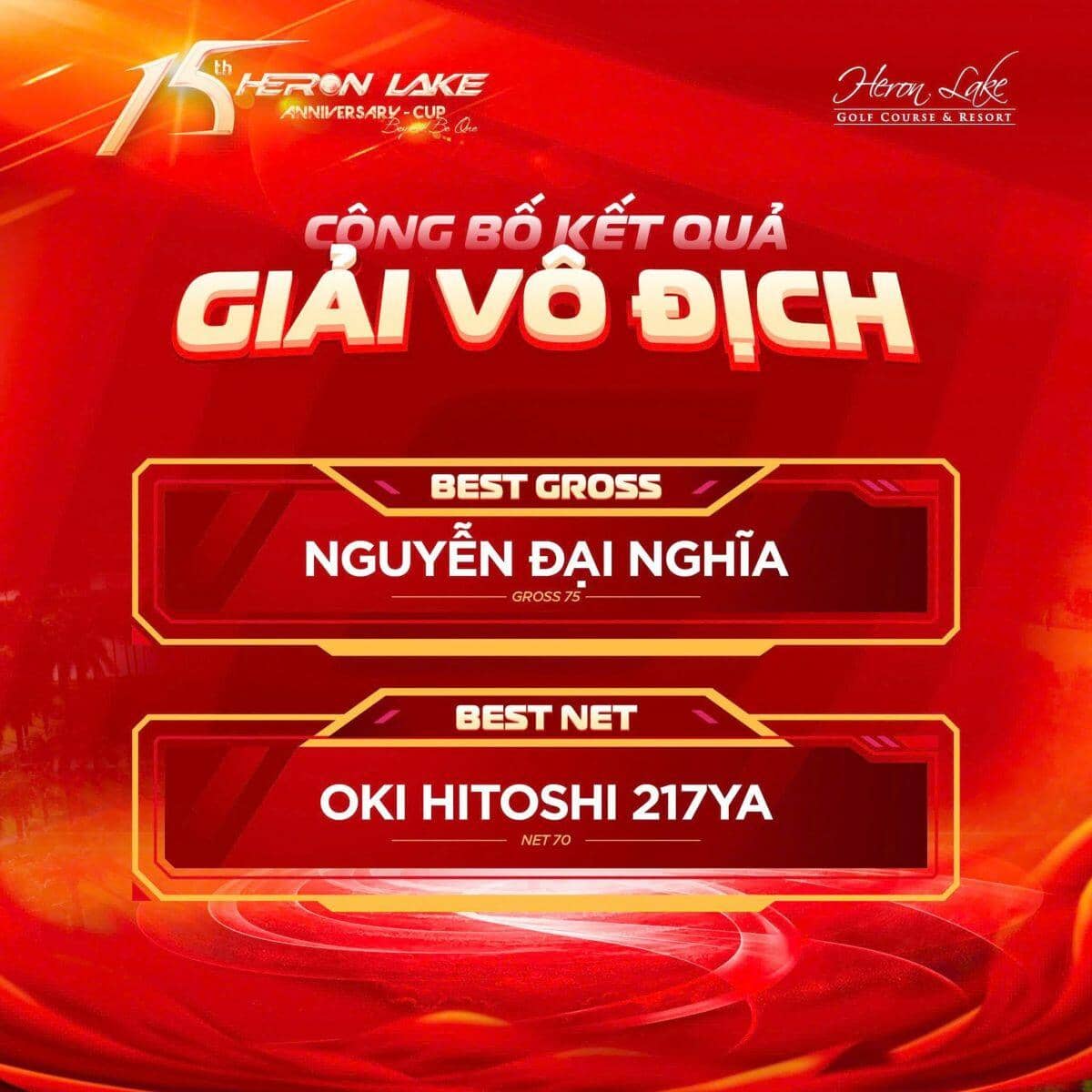 Trọn vẹn cảm xúc, đầy tự hào và hứng khởi tại giải 15th Heron Lake Anniversary - Cup