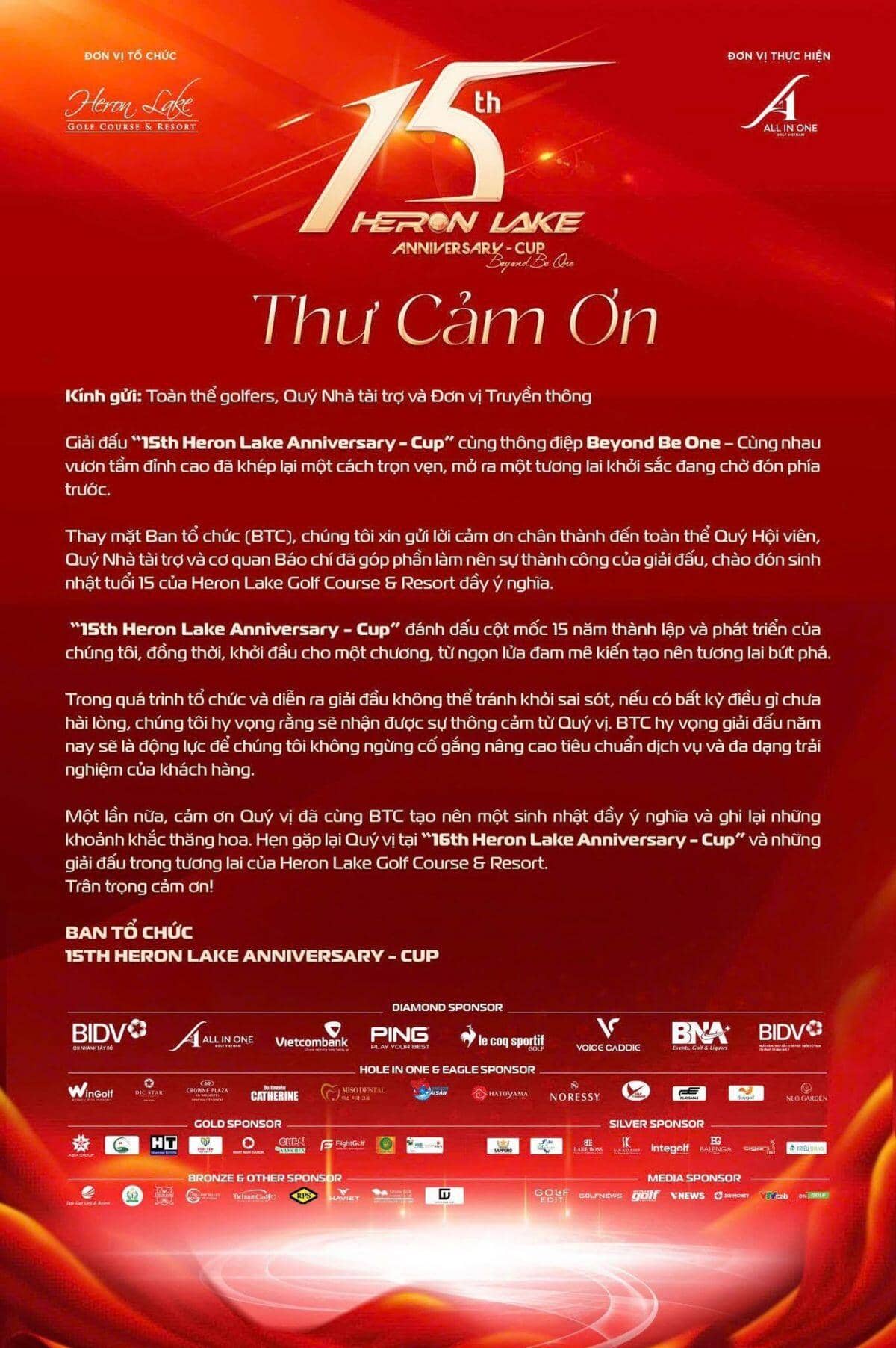 Trọn vẹn cảm xúc, đầy tự hào và hứng khởi tại giải 15th Heron Lake Anniversary - Cup