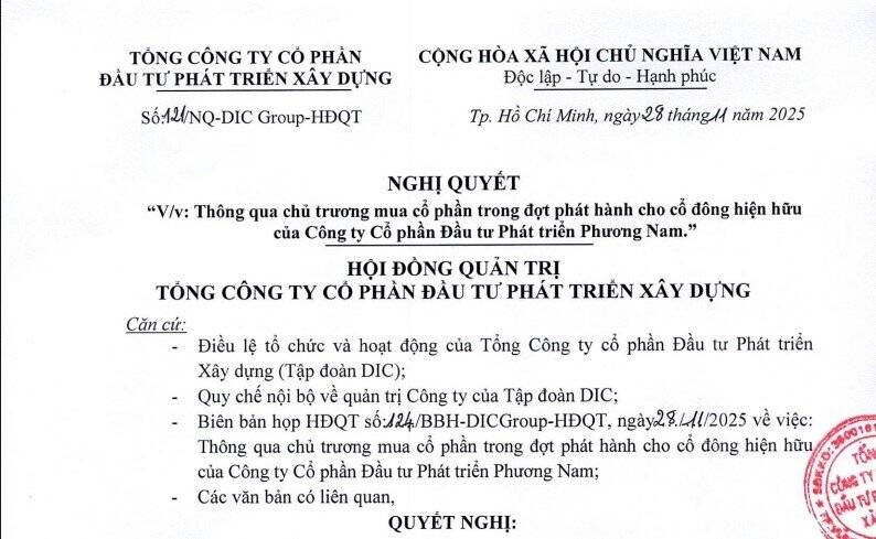 Sau làn sóng thoái vốn ồ ạt, DIC Corp bất ngờ muốn rót thêm 260 tỷ đồng vào một công ty BĐS