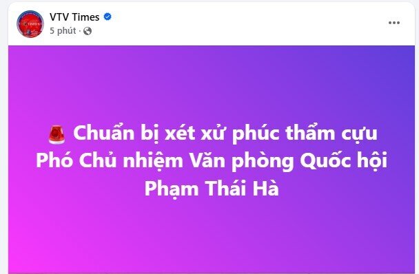 Chuẩn bị xét xử phúc thẩm cựu Phó Chủ nhiệm Văn phòng Quốc hội Phạm Thái Hà
