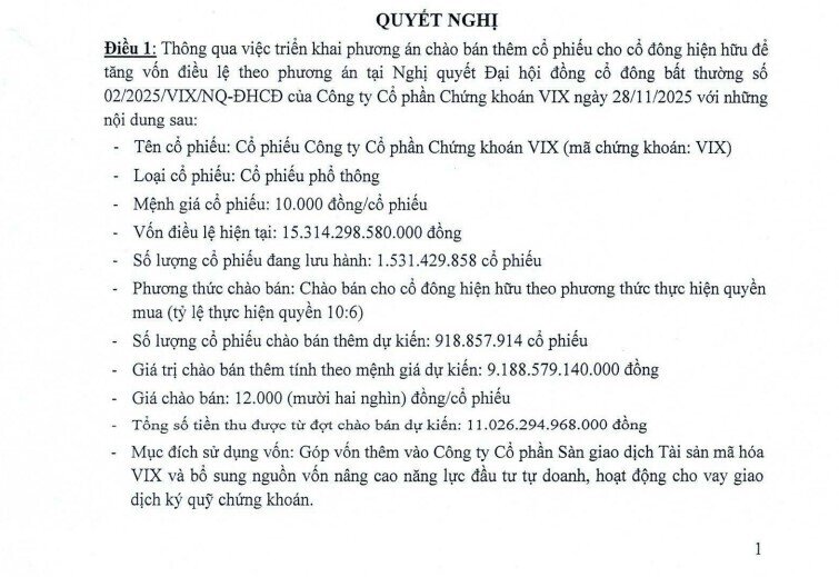 VIX chào bán gần 1 tỷ cổ phiếu: Cổ đông và nhà đầu tư mới cùng “vào trận”
