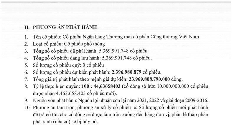 VietinBank (CTG) sẽ lăn chốt trả cổ tức 44,6% vào giữa tháng 12