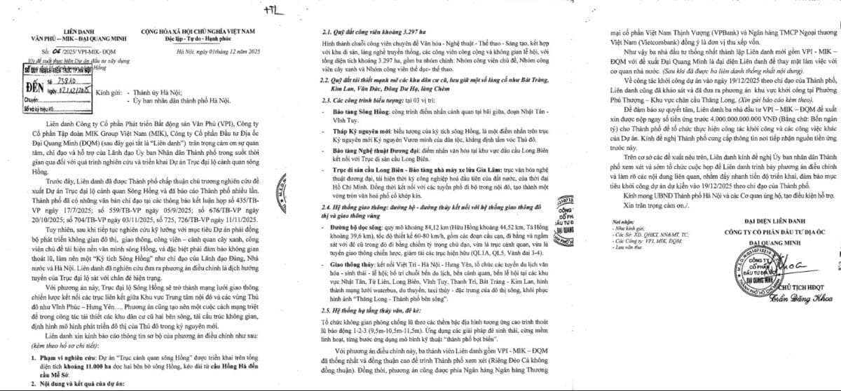 Dự án sông Hồng đổi hướng: Mở rộng GPMB chưa từng có, lộ diện bất đồng trong liên danh