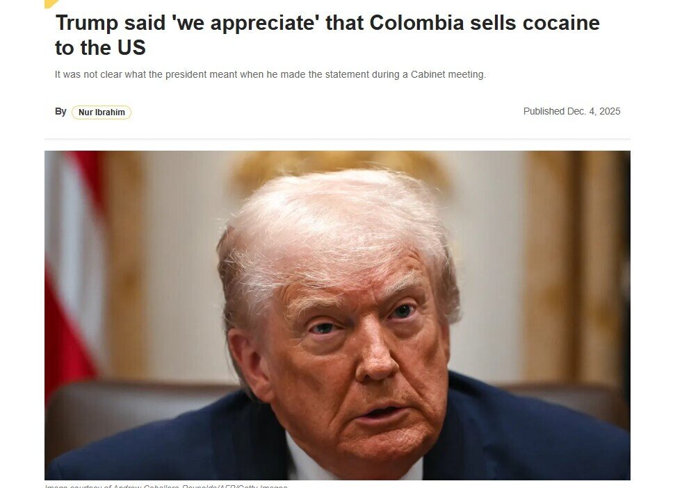Có thật ông Trump nói 'chúng tôi đánh giá cao' việc Colombia bán cocaine cho Mỹ?