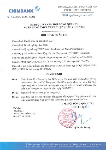 Ghế 'nóng' Eximbank đổi chủ