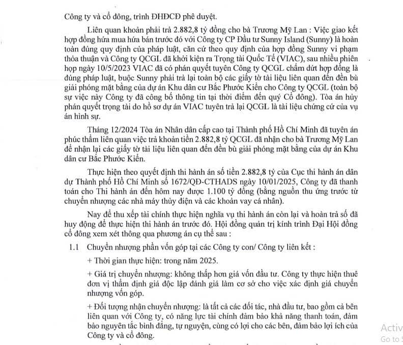 QCG muốn bán công ty con để trả nợ, bà Trương Mỹ Lan sắp nhận thêm nghìn tỷ đồng