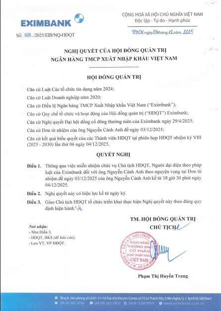 Ghế 'nóng' Eximbank đổi chủ